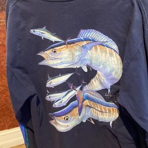 Navy Guy Harvey Mens XL Long Sleeve